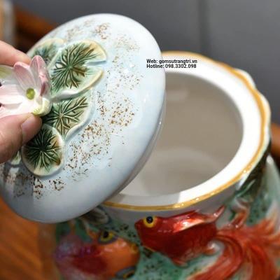HŨ CÁ SỨ ĐỰNG BÁNH KẸO